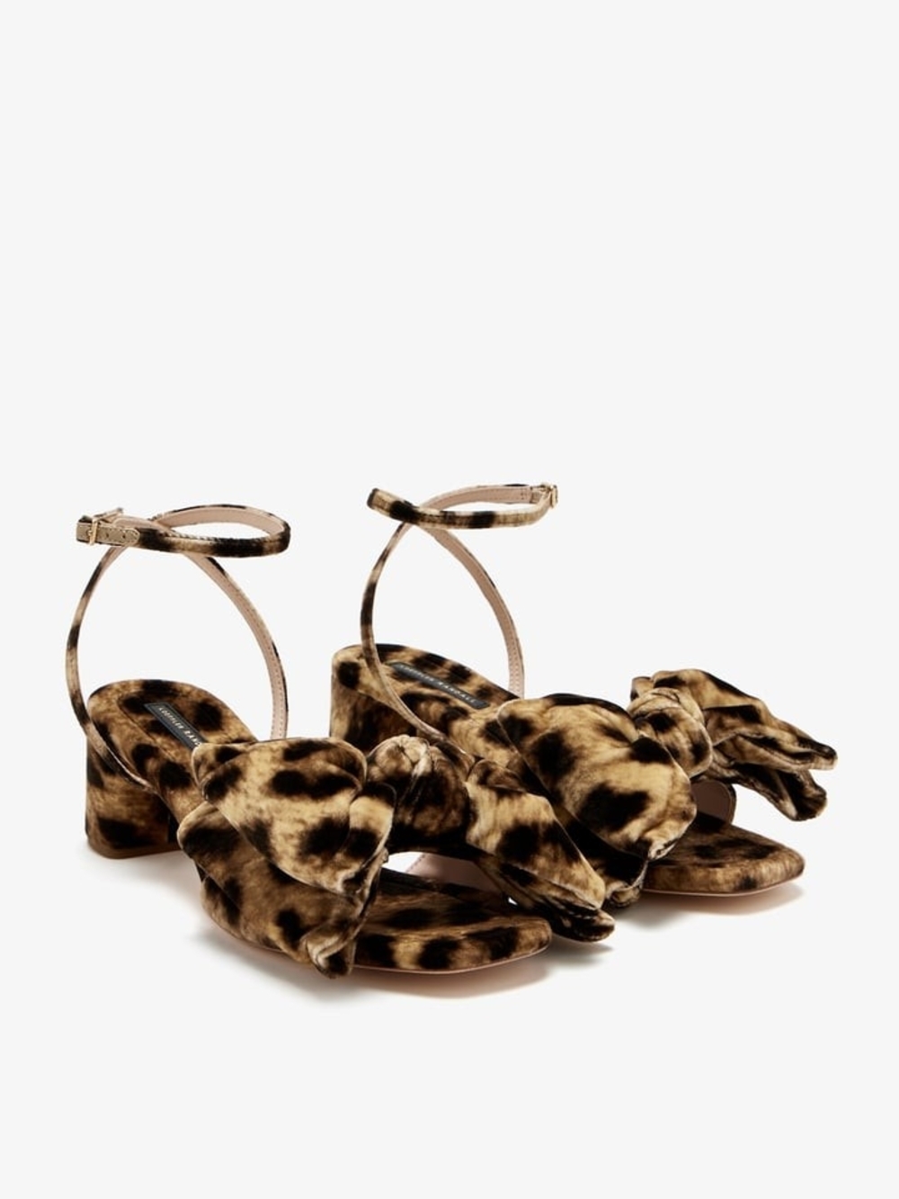Leopard Print Bow Block Heel Sandals - Women's - Picture 5 of 9